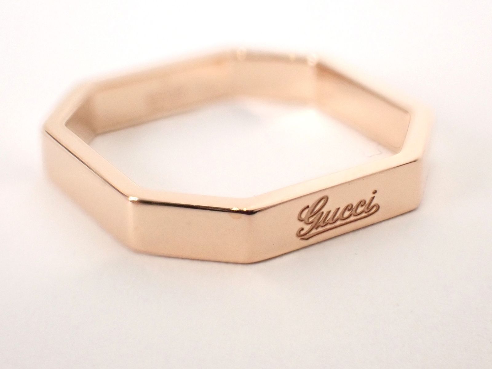 新仕上げ済 GUCCI(グッチ) K18PG オクタゴナルリング ピンクゴールド 3.0g 8.5号