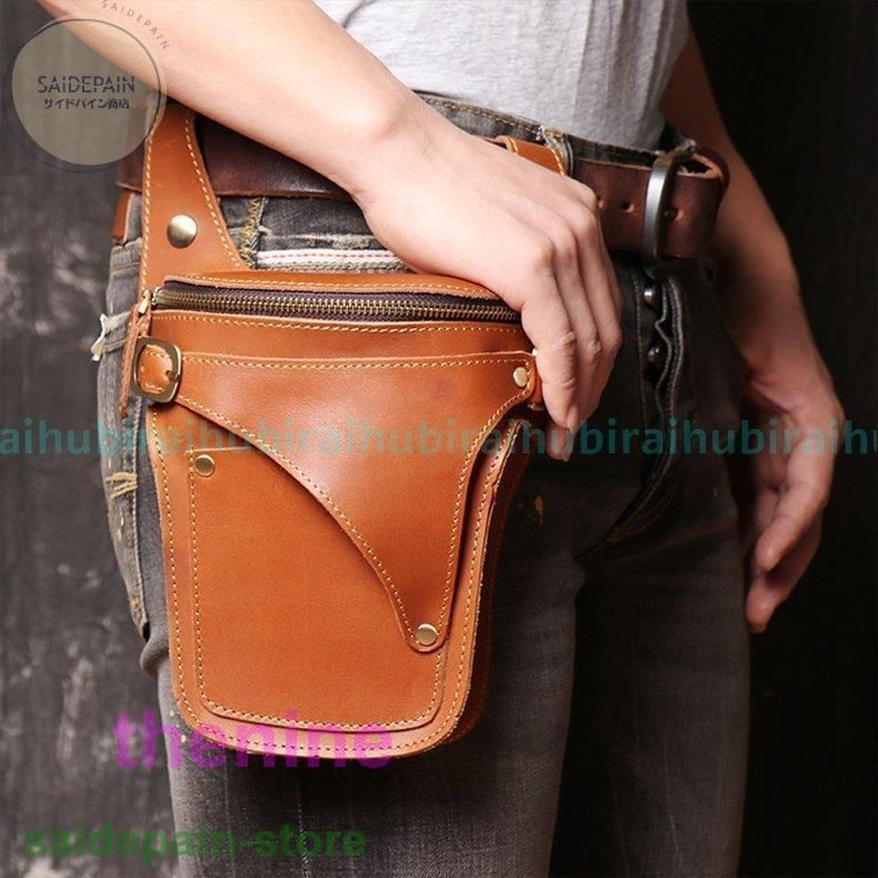 ウェストポーチ 本革 メンズ ベルトポーチ ウエストポーチ