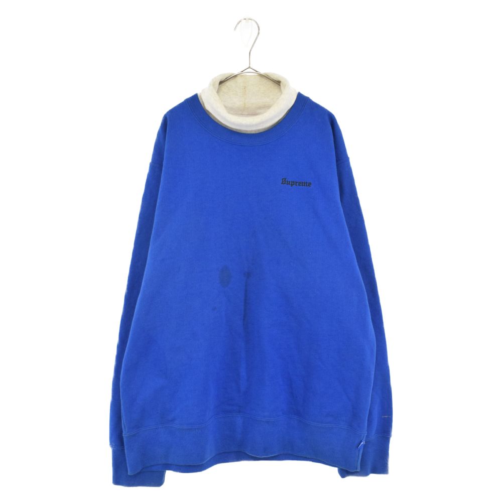 SUPREME (シュプリーム) 16AW Turtleneck Collar Crewneck タートルネック クルーネック スウェットシャツ  トレーナー ブルー/ホワイト