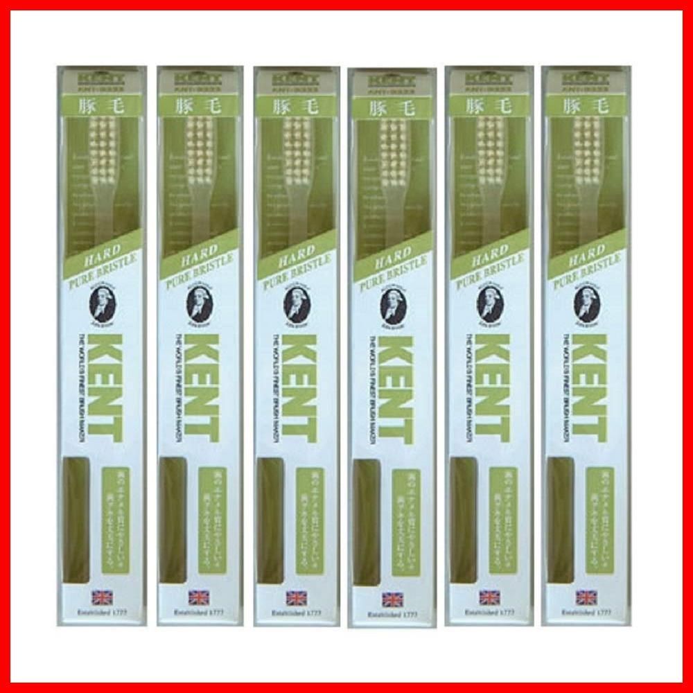 【特価商品】豚毛歯ブラシ 【6本セット】KENT KNT-9333 ラージヘッド かため