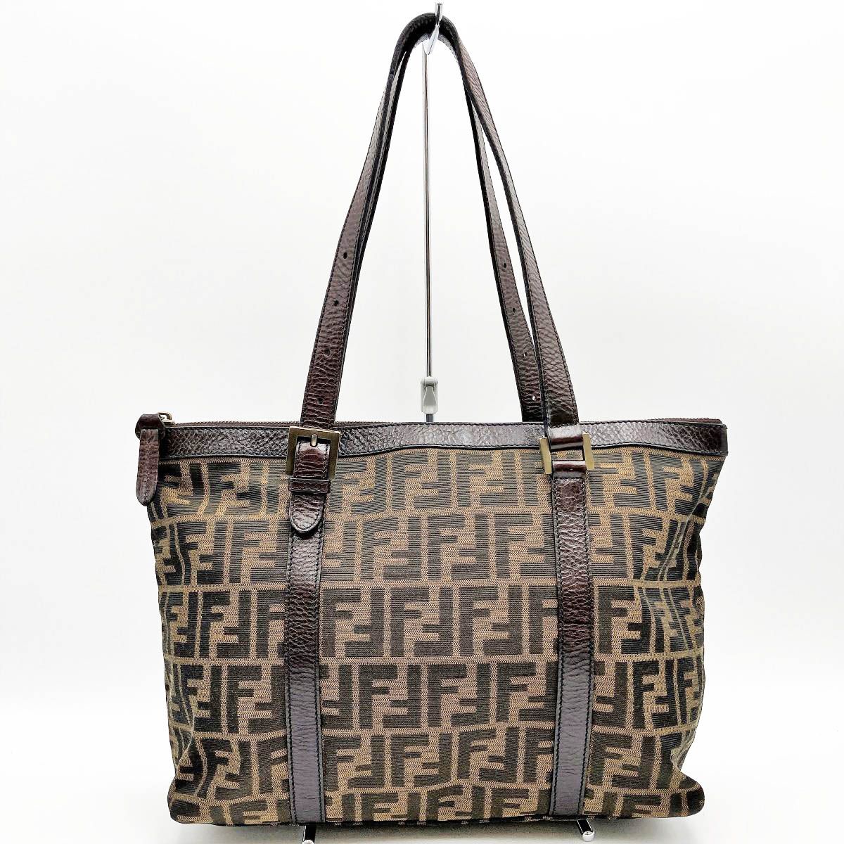 美品 FENDI フェンディ ズッカ柄 A4 トートバッグ ショルダーバッグ