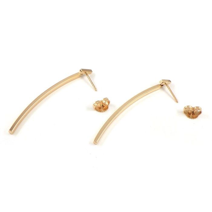 Tiffany & Co. ピアス Tワイヤー バー スマイル SV925 Tiffany &