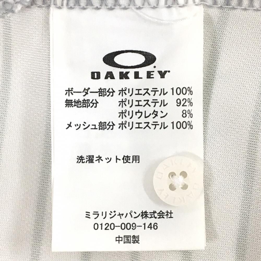 1085 未使用級　XL オークリー　ゴルフ　半袖　ポロシャツ　白　ボーダー 1085 未使用級XL オークリーゴルフ半袖ポロシャツ白ボーダー