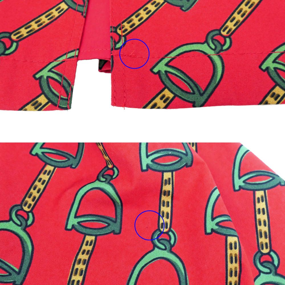 名東】グッチ フレアプリーツスカート ビットモチーフ 42サイズ レッド