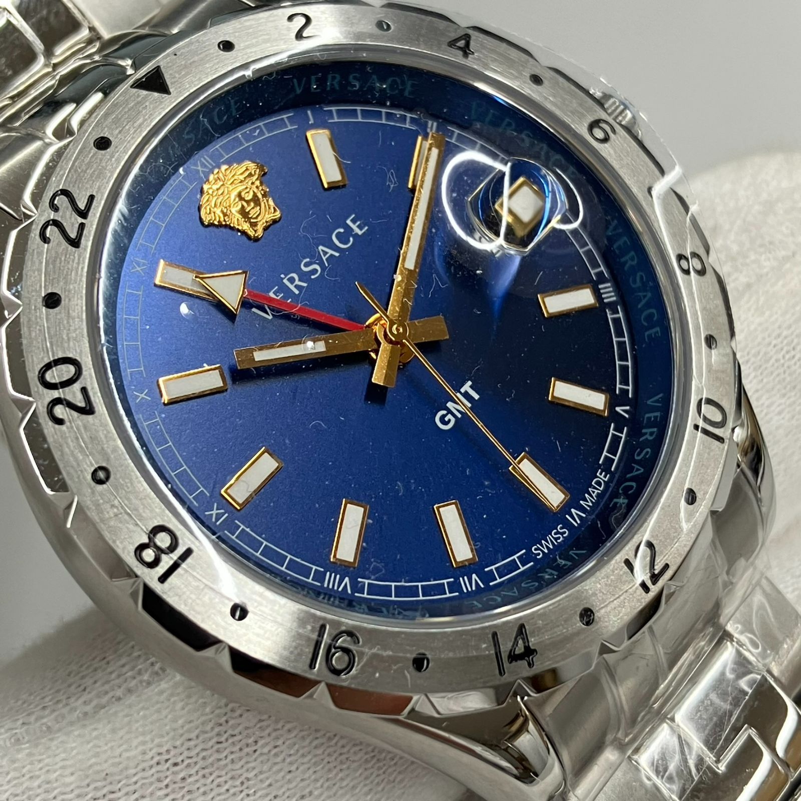 VERSACE 腕時計ヘレニウムGMT 青文字盤クォーツ