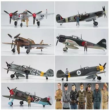 ハセガワ 1/48 撃墜王-蒼空の7人 W.W.2 世界のエース機7機セット 中古】プラモデル 1/48 撃墜王-蒼空の7人- W.W.2 世界のエース7
