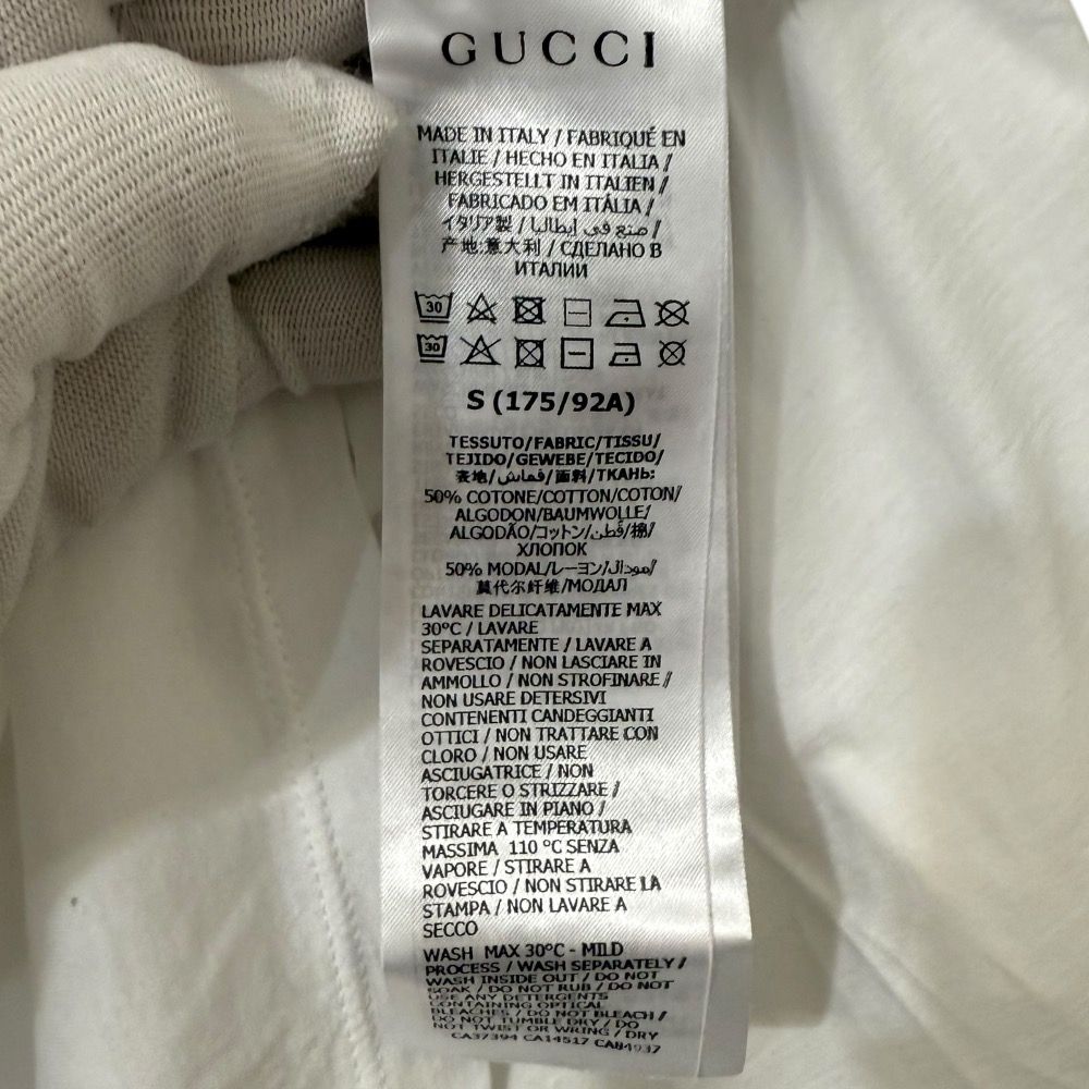 美品 GUCCI グッチ 半袖 クルーネック プリント Tシャツ カットソー S  