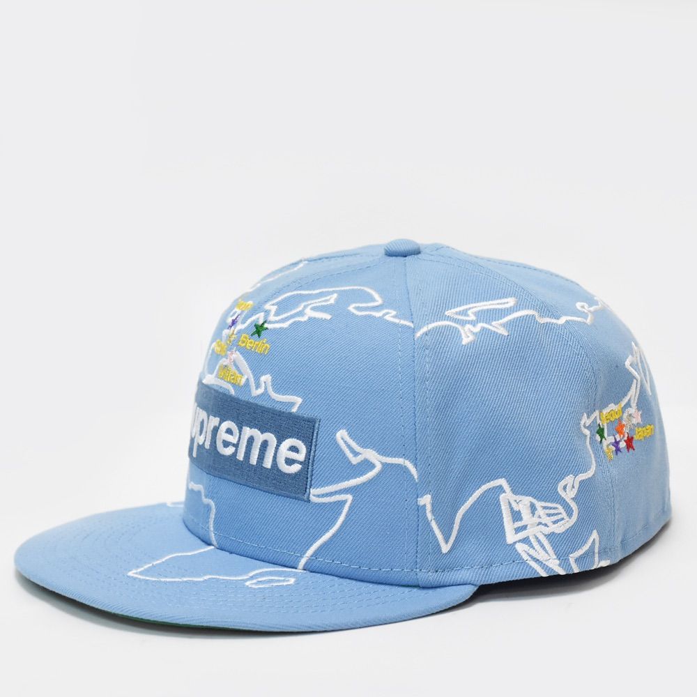 新品未使用◼️水色supreme WorldwideBox Logo NewEra 新品 正規品 23AW Supreme NEW ERA シュプリーム ニューエラ
