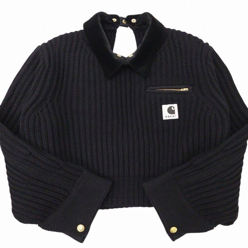 sacai x CARHARTT 襟付きニット セーター サカイ sacai × カーハート Carhartt WIP 美品 23AW Detroit
