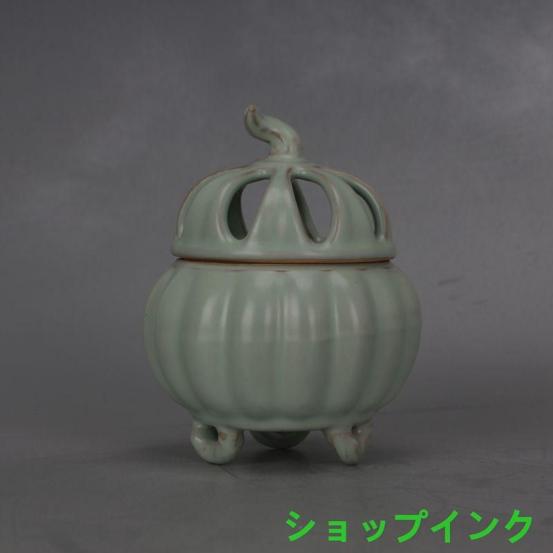 中国 汝窯 青磁 香炉 陶器 陶芸 香道具 仏具 官窯 青釉 中国 汝窯 青磁 香炉 陶器 陶芸 香道具 仏具 官窯 青釉 - メルカリ