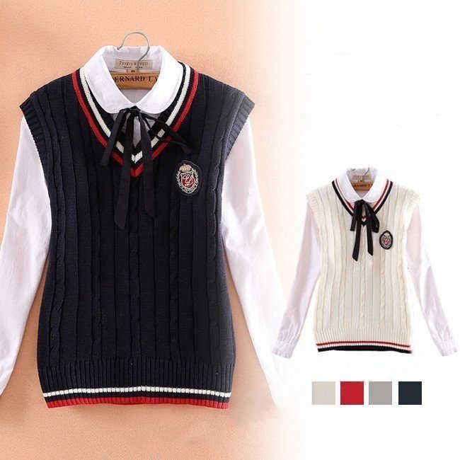 スクールベスト 女子 制服ベスト コットン 綿 高校 学生 中学#lotus156039