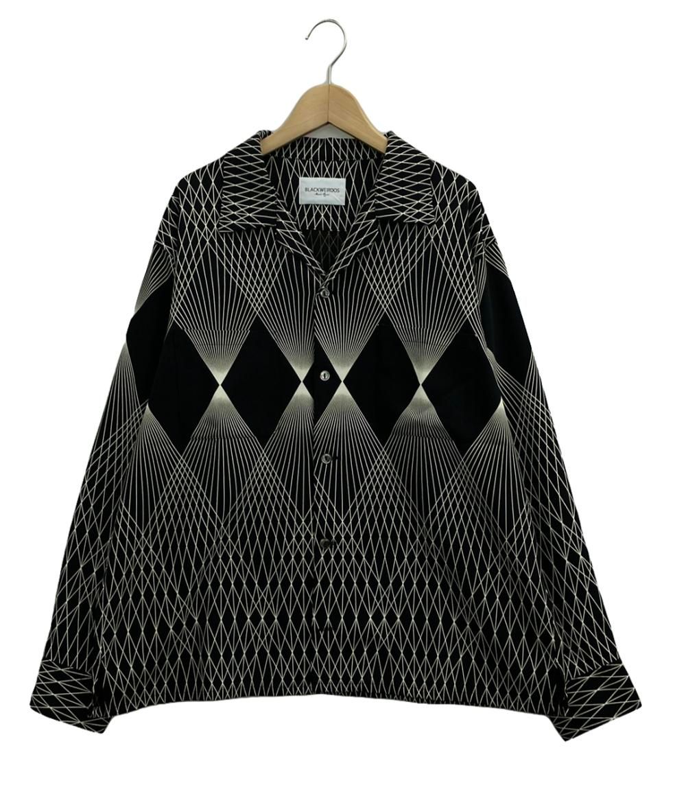 美品 ブラックウィドー 長袖シャツ 総柄 メンズ SIZE M (M) Black Weirdos
