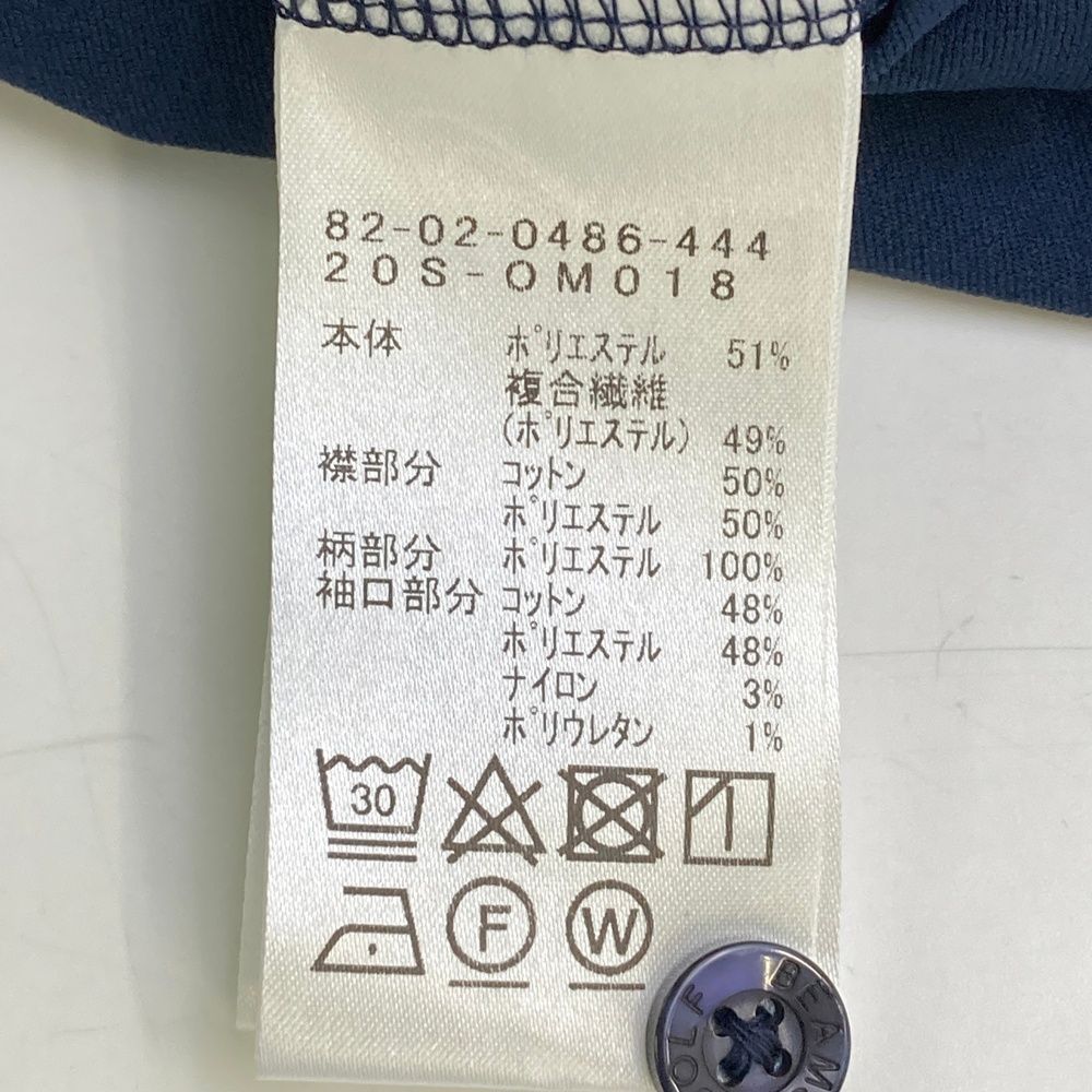 サイズ：S BEAMS GOLF ビームスゴルフ  半袖ポロシャツ 刺繍  ネイビー系 [240101480250] ゴルフウェア メンズ ストスト BEAMS GOLF ビームスゴルフ 2023年モデル 長袖シャツ チェック柄