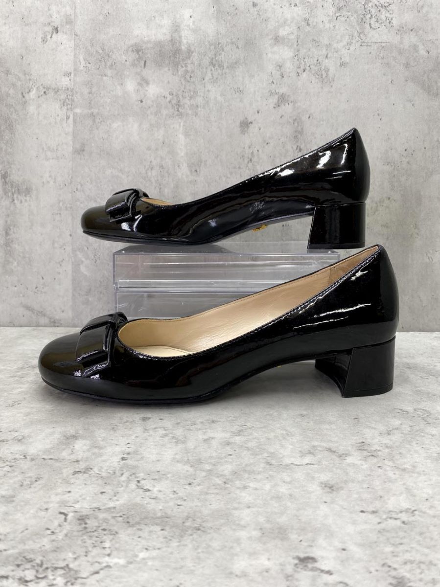 PRADA プラダ DNC666 リボン エナメル パンプス size38(約25.0cm