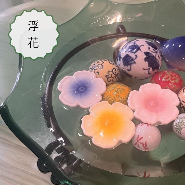 浮陶器 お花 3種 花の浮き球 sl-f006 フラワー 浮き玉 花手水