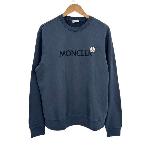 MONCLER ネイビー クルーネック スウェット MONCLER BIGロゴ刺繍 MONCLER ネイビー クルーネック スウェット MONCLER BIGロゴ刺繍