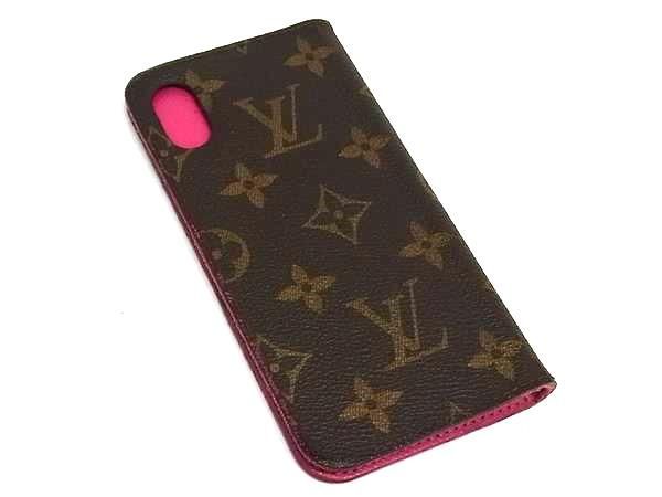 LOUIS VUITTON ルイヴィトン M63444 モノグラム フォリオ iPhone X XS 対応 アイフォンケース ブラウン系 FT0989