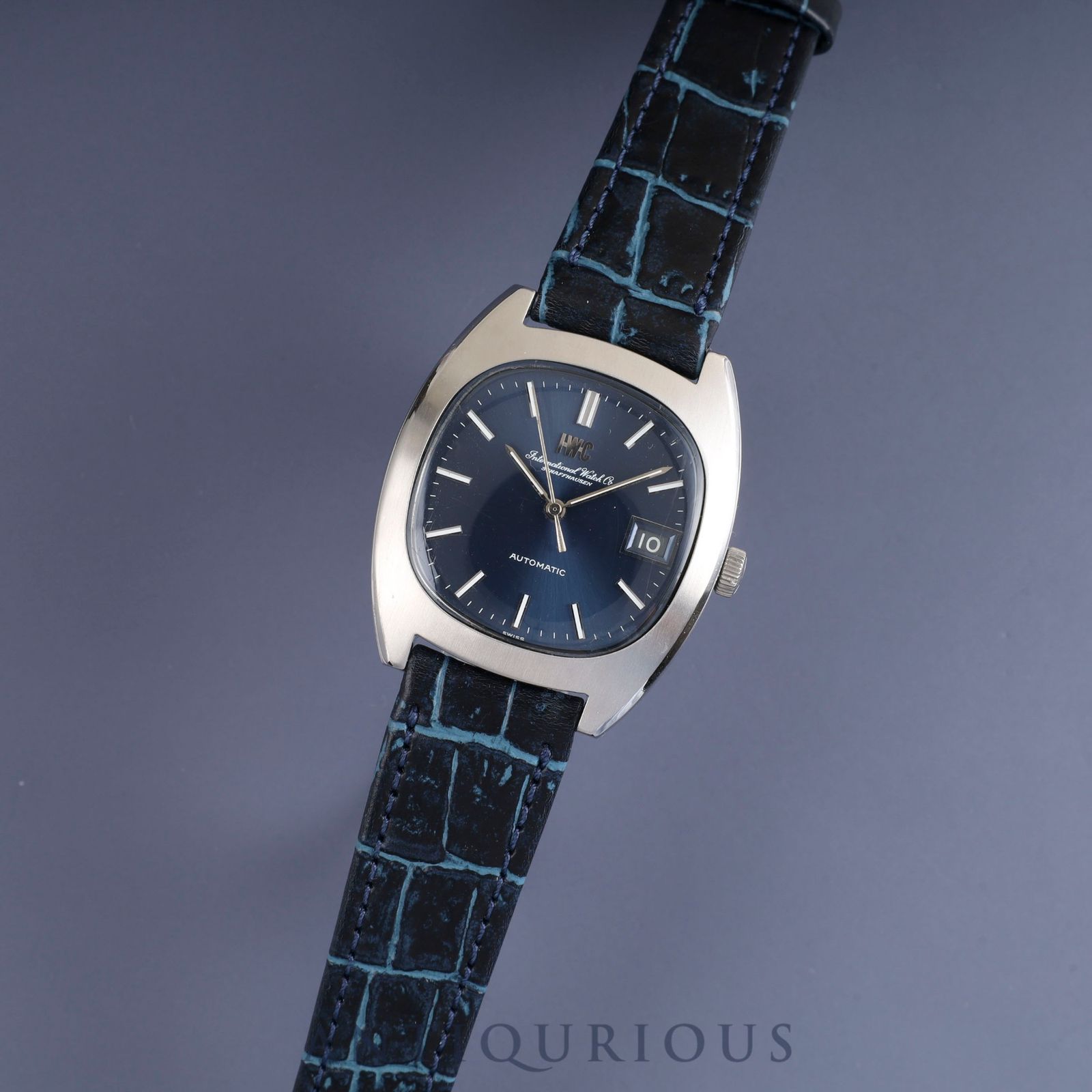 IWC インター シャウハウゼン TVスクリーン 1872 自動巻き Cal.8541B SS 革 社外尾錠 SS ブルー文字盤 オーバーホール済み アイダブリュシー