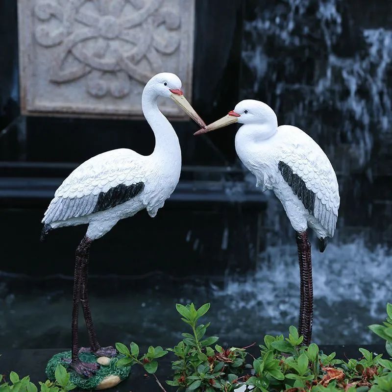 置物 オブジェ 鳥 鷺 おしゃれ リアル 2つのスタイル
