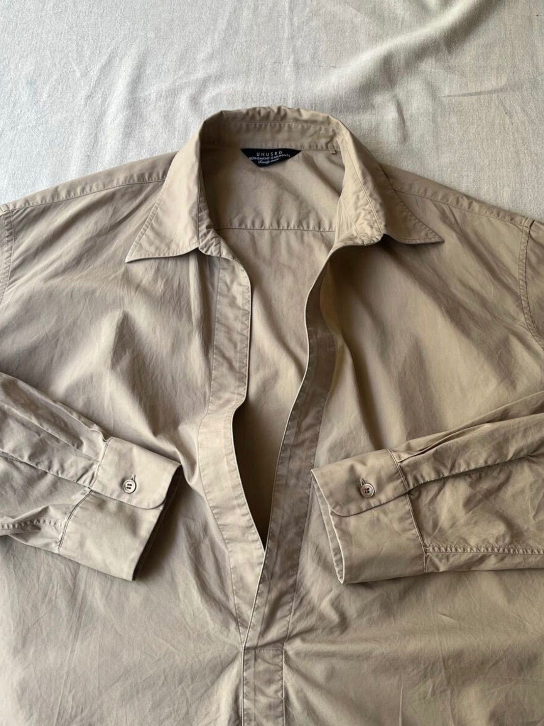 定価3.3万円 19ss UNUSED スキッパー シャツ / 2 コットン ベージュ