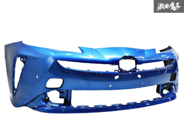 【ソナー穴有】トヨタ純正 ZVW51 ZVW55 プリウス 後期 フロントバンパー ブルー 52119-47978 棚