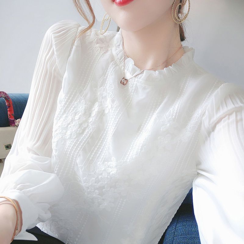 ブラウス レディース 上着 長袖 シャツ ゆるい シフォン ブラック ホワイト ネイビー ジャガード 二の腕カバー シアー シースルー ブラウス シャツ トップス レディース 長袖 きれいめ オフィス