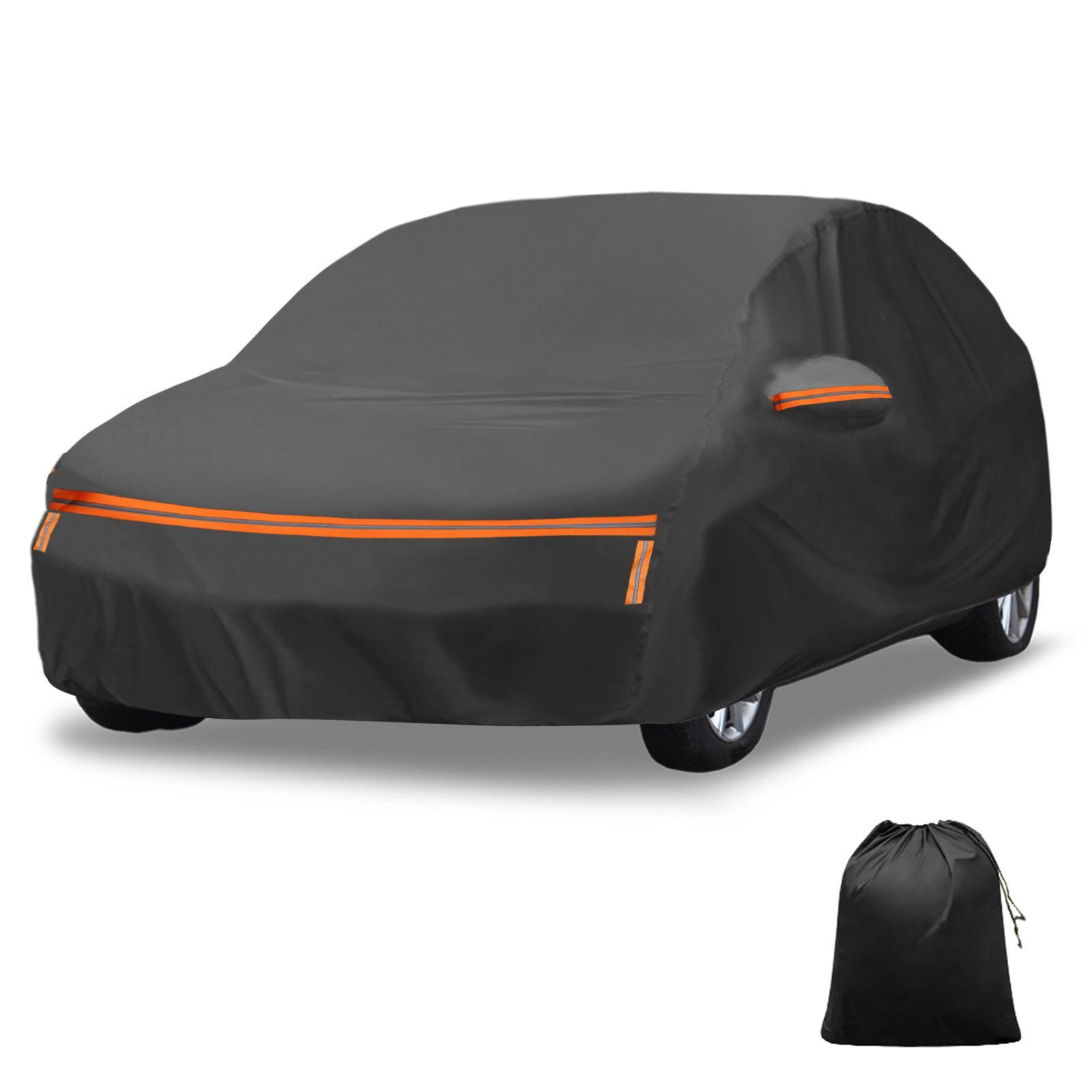 X AUTOHAUX ハッチバック|MPV用 2M 車カバー 420*175*130cm 耐強風 ボディカバー スパンレース綿 新型 防水生地-5層構造 裏起毛 塗装面保護 梅雨対策 自動車 車体カバー カーカバー破れにくい 雹対策 防風ロープ付き 強
