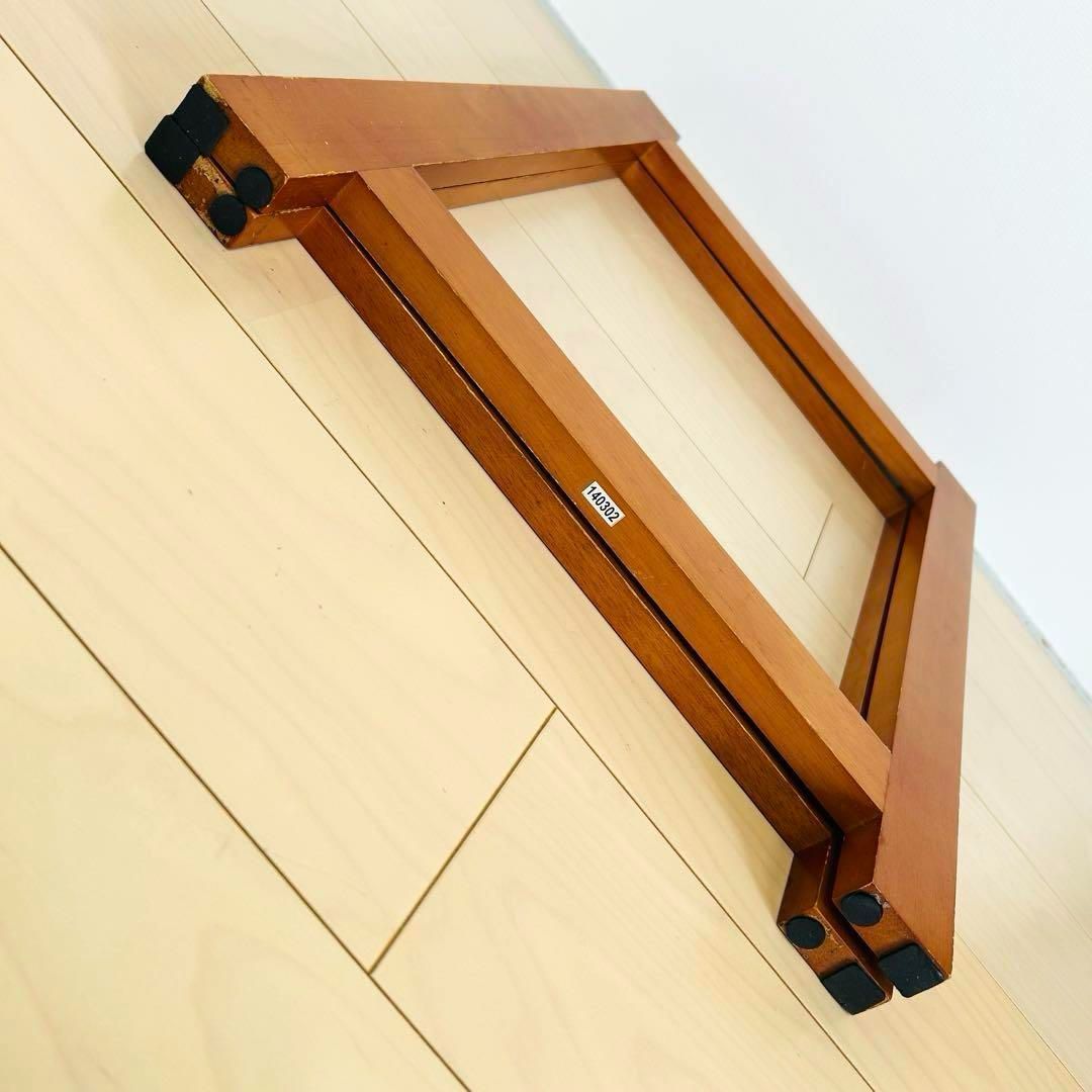 北欧レトロ オープンシェルフ ウッドラック 折りたたみ式 2段 木製 飾り棚