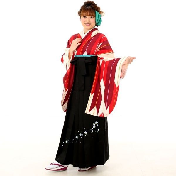 着物袴セット ジュニア用へ直し135cm～150cm bonheur saisons ボヌールセゾン 袴色選択 矢羽 矢絣柄 NO26808-6