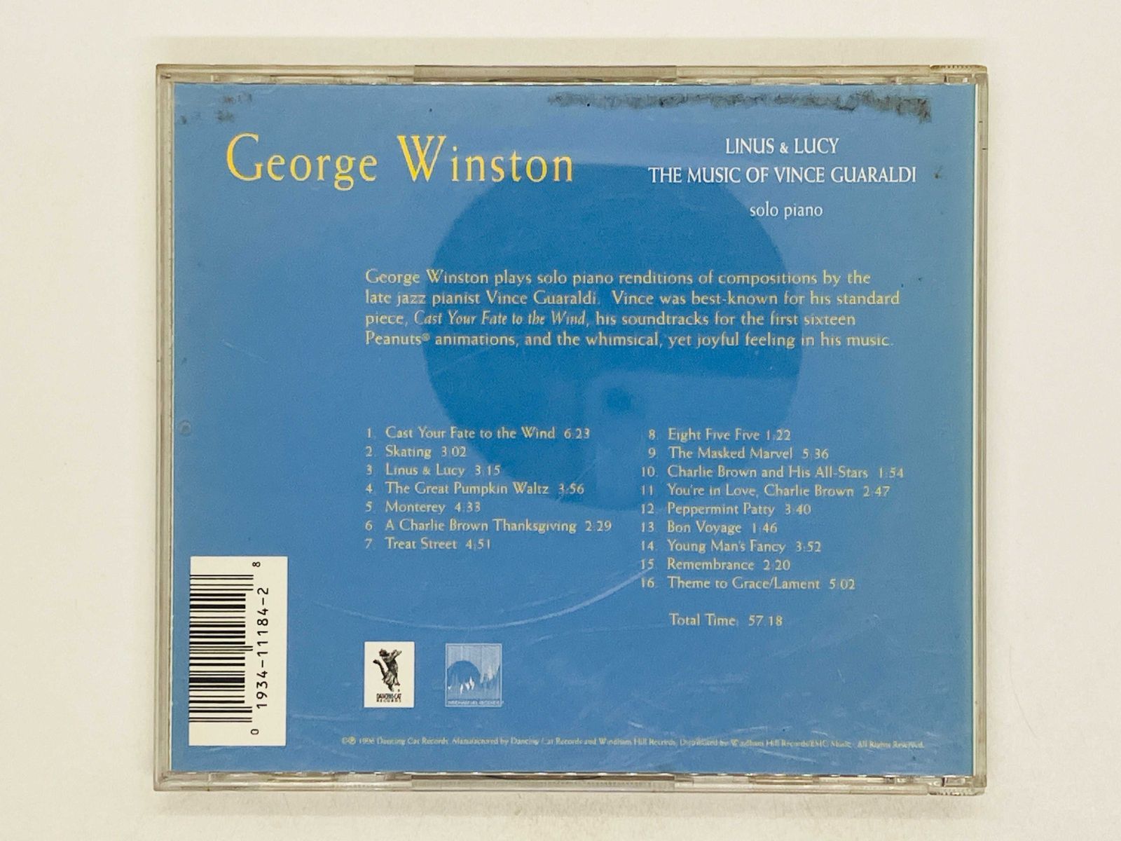 CD George Winston / Linus u0026 Lucy The Music Of Vince Guaraldi solo piano /  Windham Hill ジョージウィンストン 01934 11184-2r Z41 - メルカリ