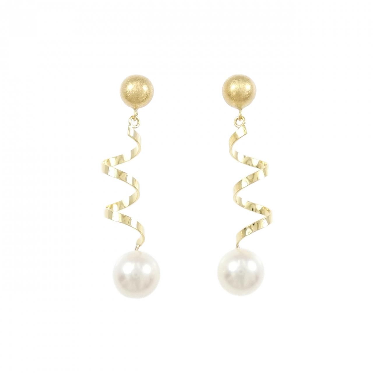 K18YG アコヤパール ピアス 6.8mm