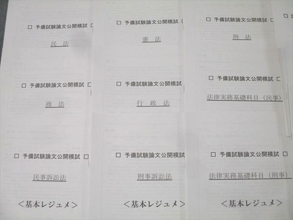 辰已 司法試験 2024スタンダード論文答練 基本レジュメ等セット 【2024
