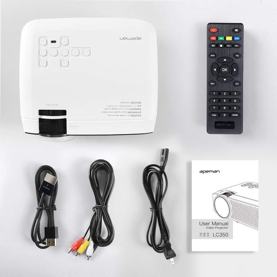 超美品【APEMAN・LC350】プロジェクター LED 4000lm 1920×1080最大 
