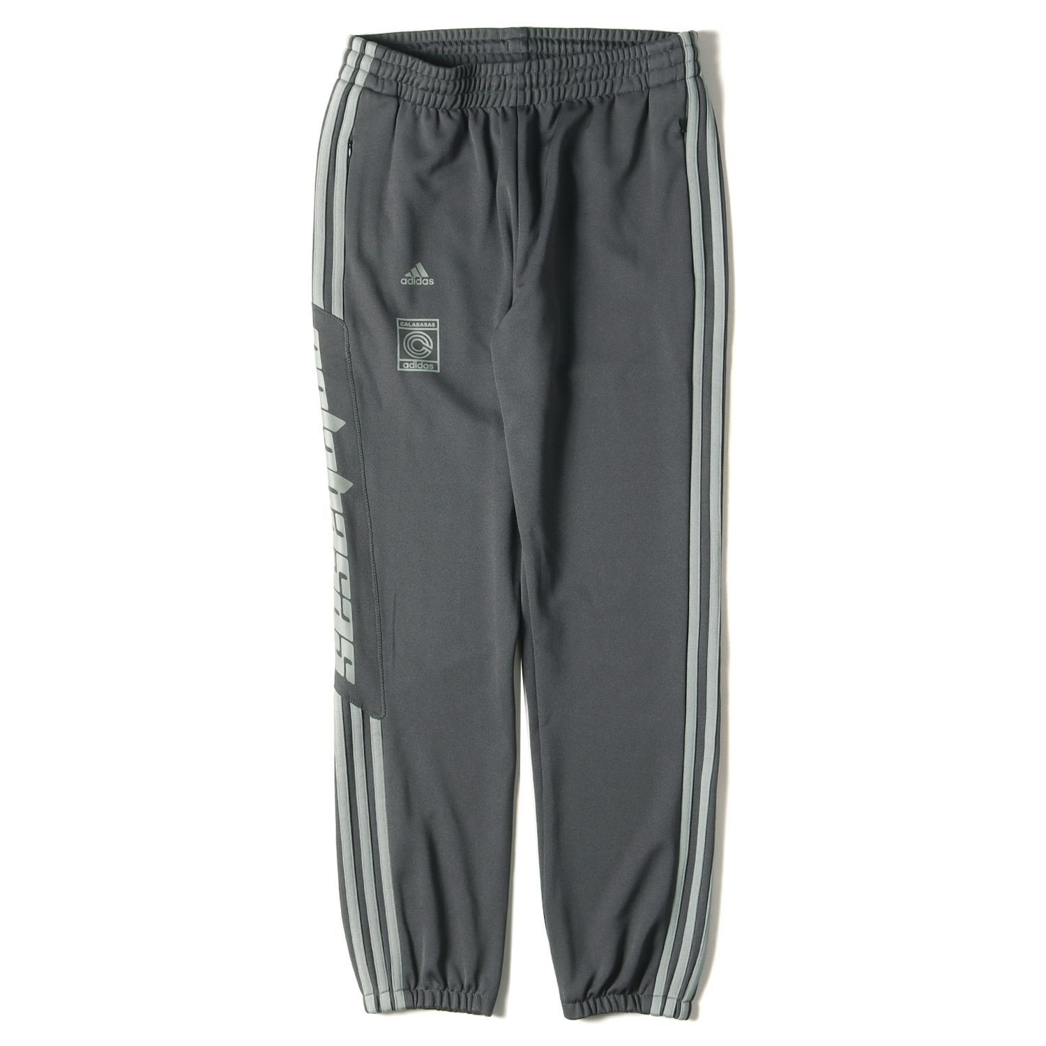 美品 YEEZY イージー パンツ サイズ:M adidas イージー カラバサス ジャージ トラック YEEZY CALABASAS TRACK  PANTS 18AW チャコール ズボン ボトムス カジュアル スポーツ