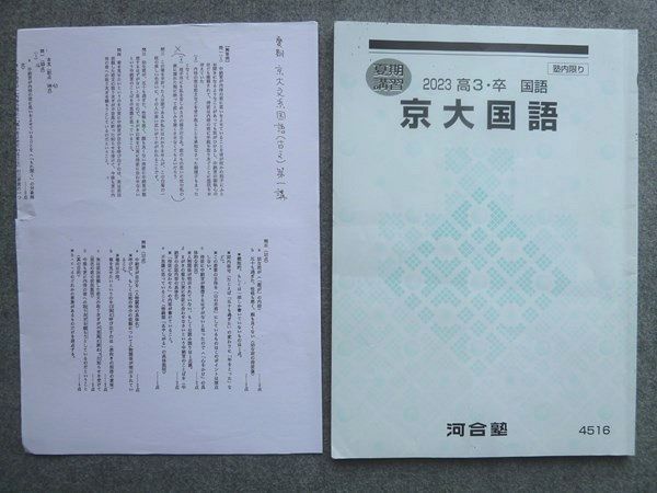 河合塾 高3 卒 京大国語 2023 夏期講習 010S0B - メルカリ