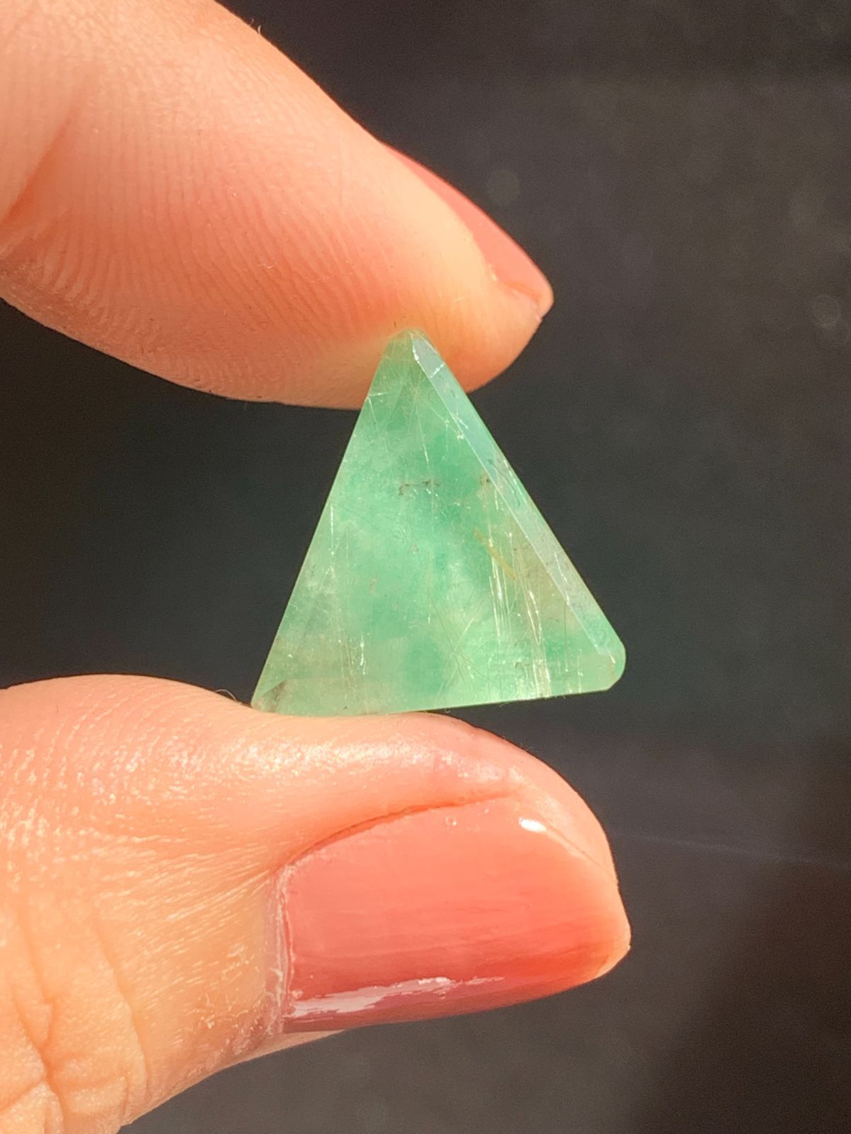 エメラルド×ルチルクォーツ ダブレット ストーン リング SV925シルバー85 エメラルド×ルチルクォーツ ダブレット ストーン リング SV925シルバー