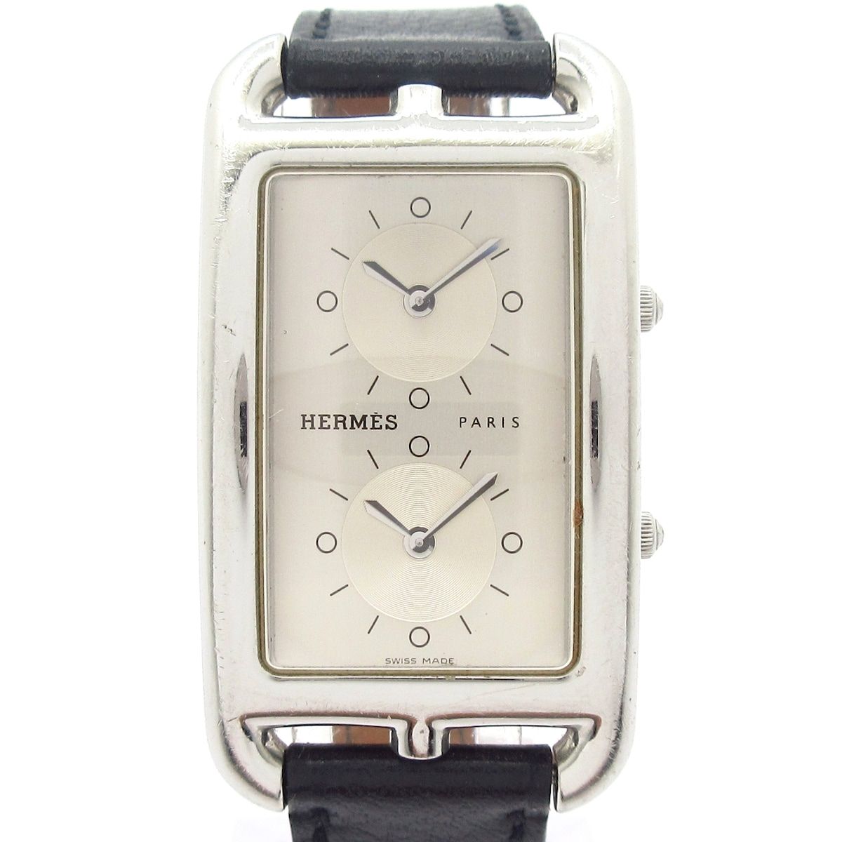 HERMES エルメス 腕時計 ケープコッド ドゥゾーン CC3-510 レディース 革ベルト|□F シルバー