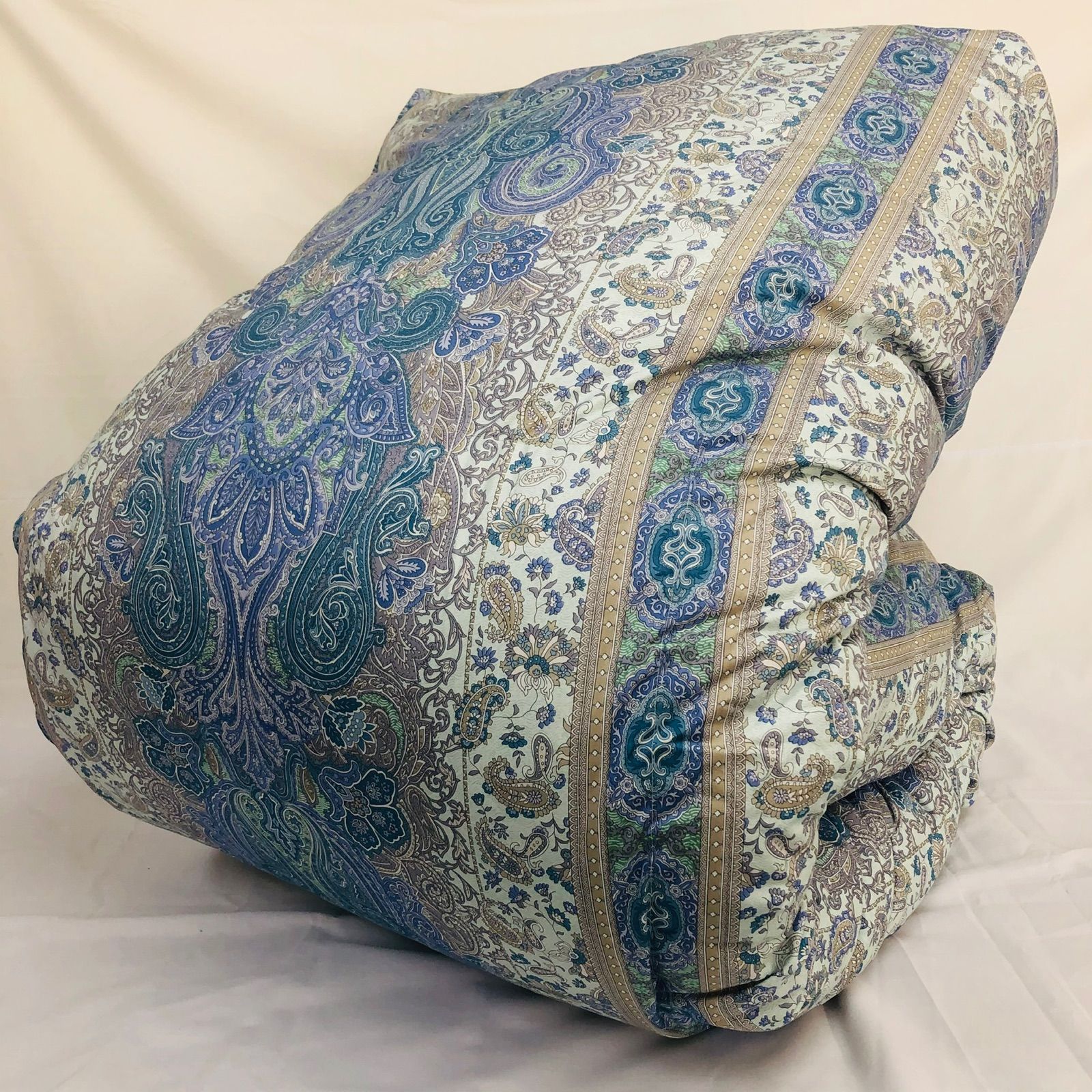 羽毛布団 ダブル マザーグース 2層 超長綿 ロイヤル SK6492ブルー