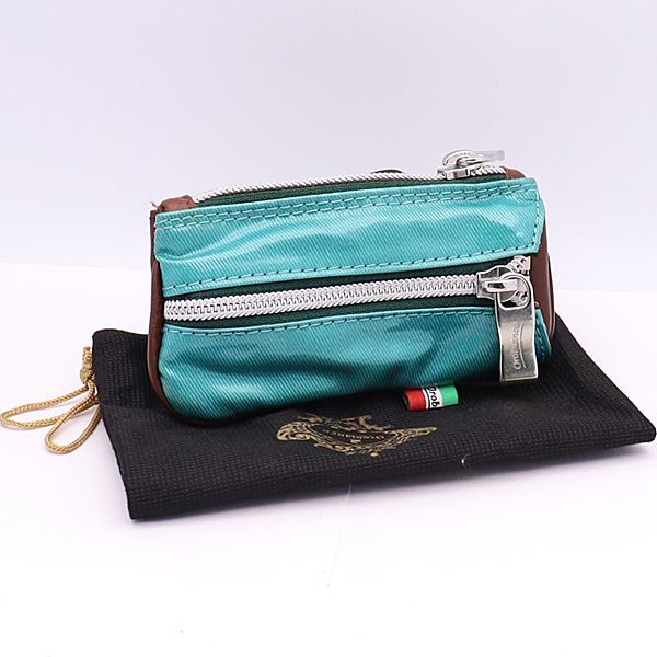 良品 オロビアンコ コインケース×キーケース 6連 ブラウン×グリーン系 YSD