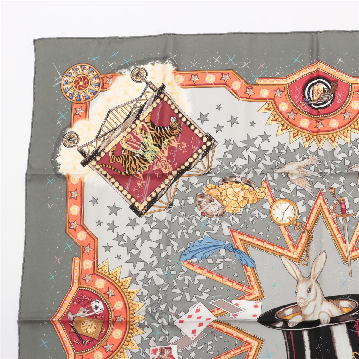 新品同様 エルメス タグ付 カレ 90 LA MAGIE マジック スカーフ シルク