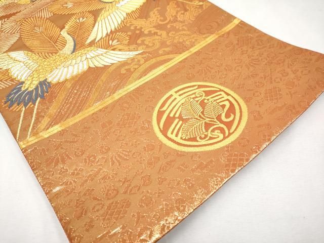 平和屋本店■極上　だらり帯　芸姑　舞妓　唐織　吉祥　飛鶴松葉文　金銀糸　逸品　CYAA1110s5 平和屋本店□極上 だらり帯 芸姑 舞妓 唐織 吉祥 飛鶴松葉文 金銀糸