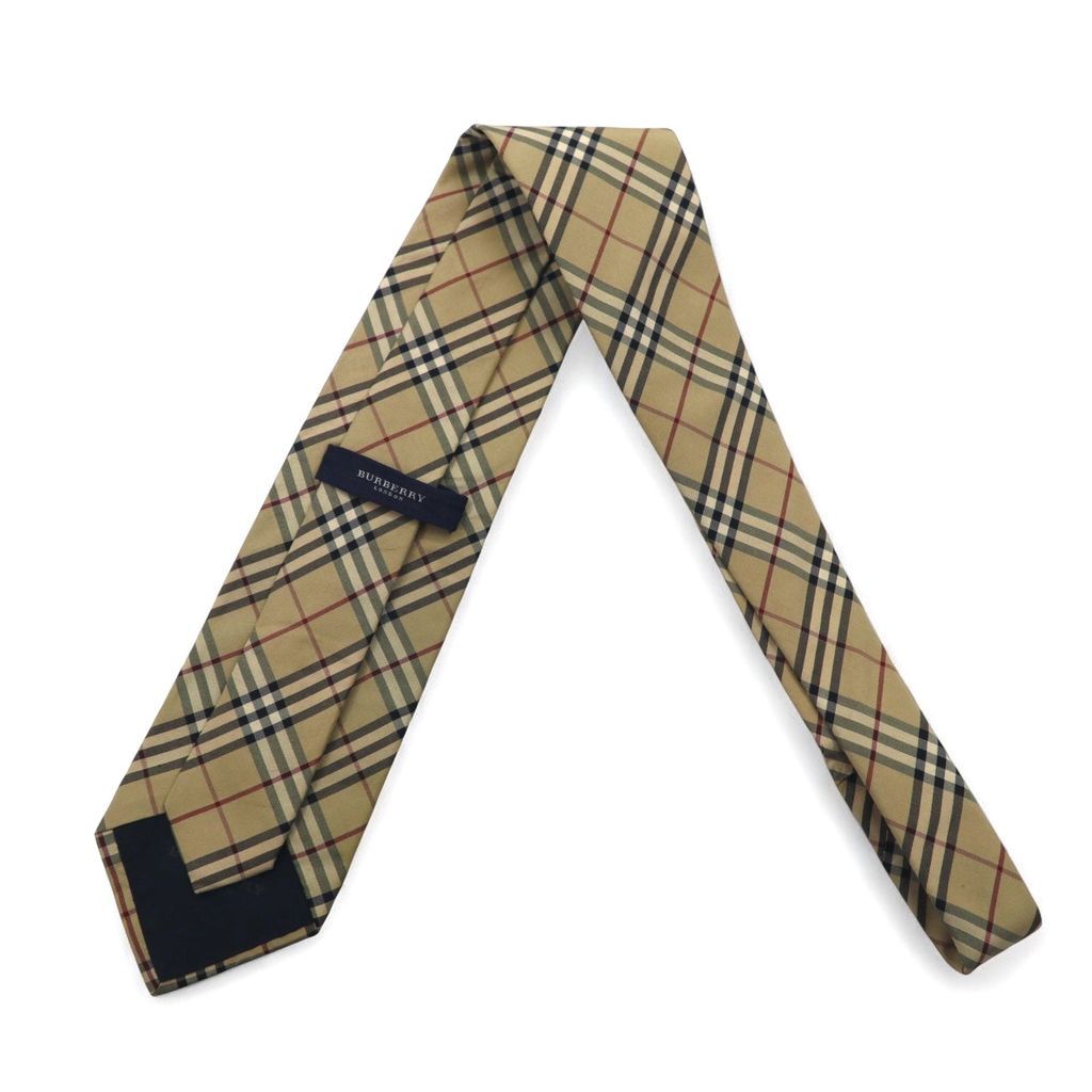 【美品】Burberry バーバリー　ネクタイ　ノバチェック　ベージュ BURBERRY イタリア製 ノバチェック ネクタイ ベージュ シルク