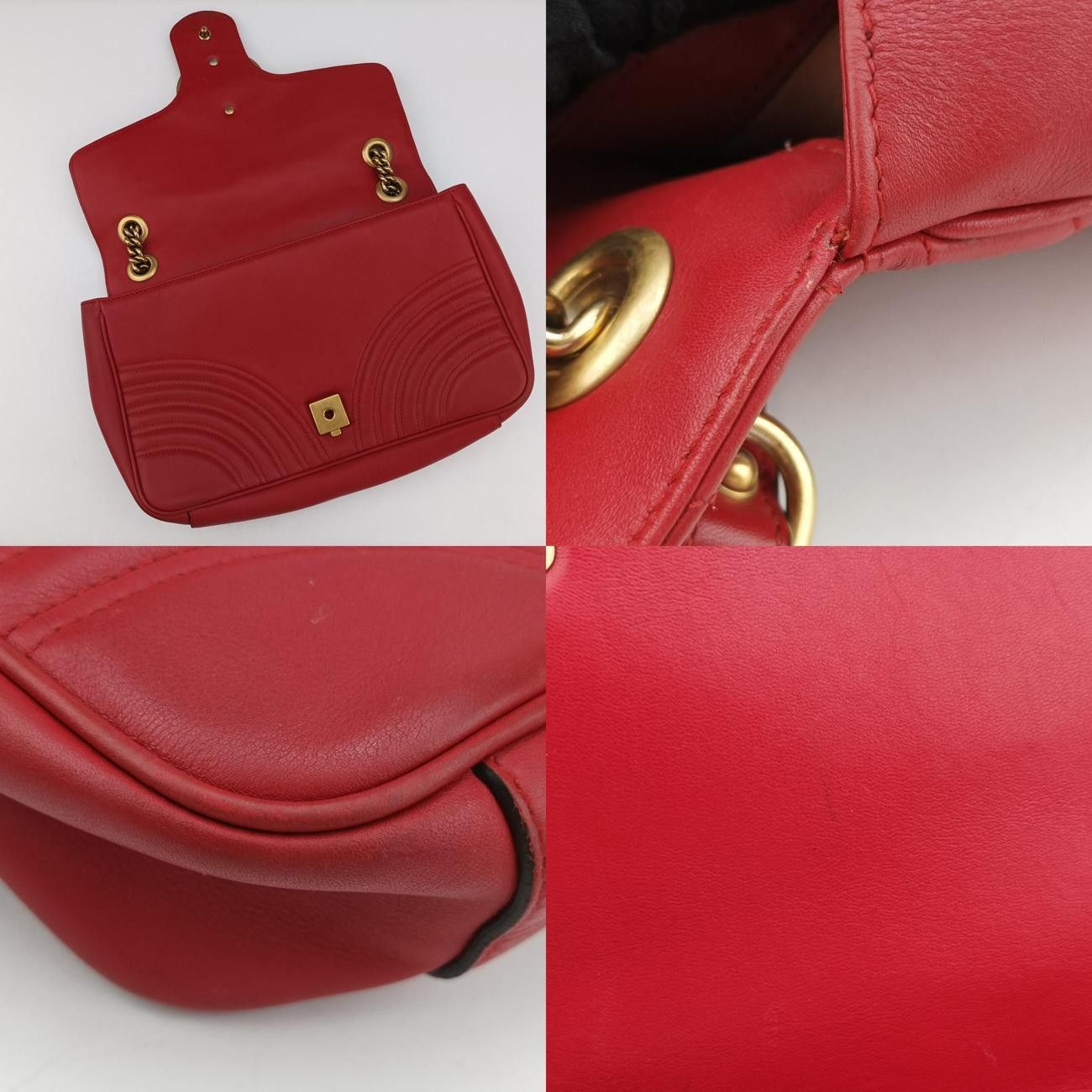 グッチGucciGGマーモントレッドレザー443496A019896836