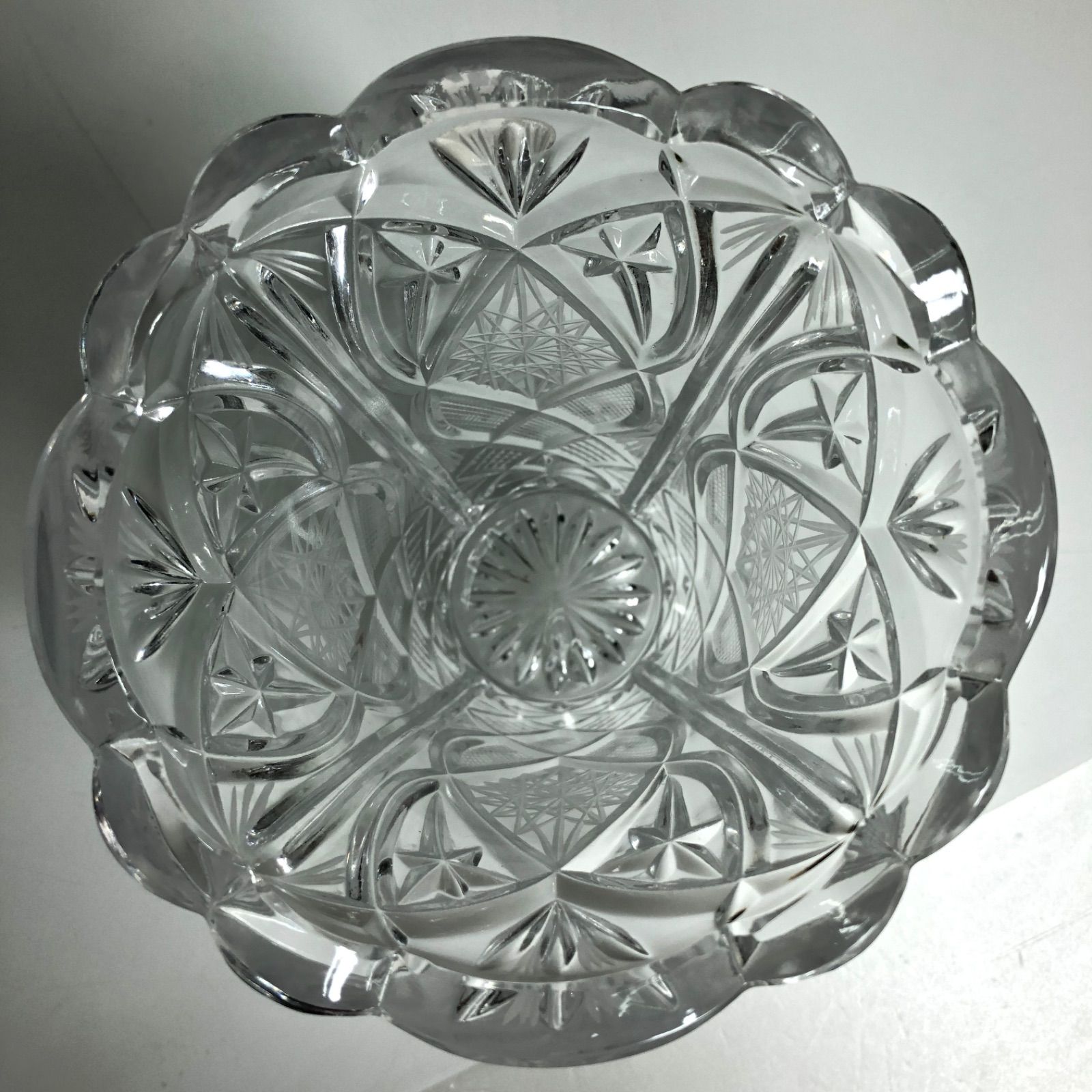 専用 最終値ボヘミアングラス切子 クリスタル フラワーベース 花瓶