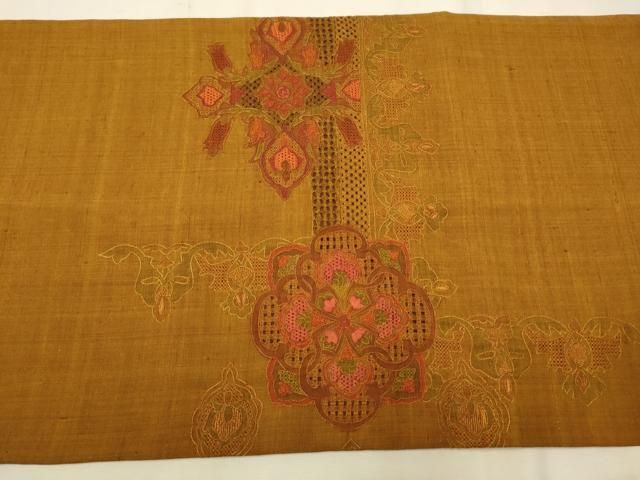 平和屋着物○中国三大刺繍 総刺繍 スワトウ刺繍 訪問着 菱草花文 正絹