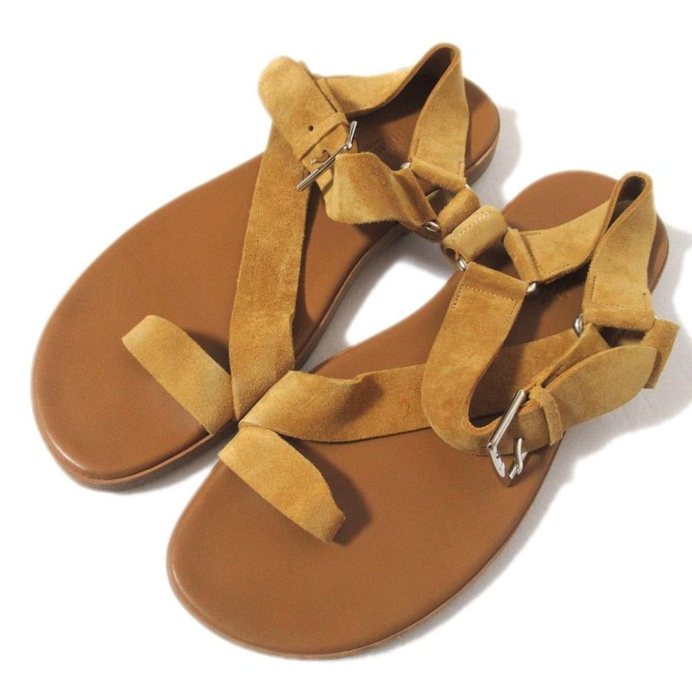 エルメス スエード アンクルベルト サンダル ブラウン