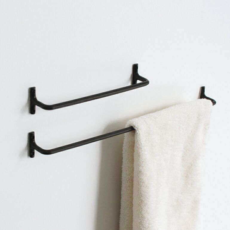 FUTAGAMI フタガミ タオルハンガー黒 大 真鍮 壁付けハンガー 鋳物 鋳肌 二上 DIY インテリア