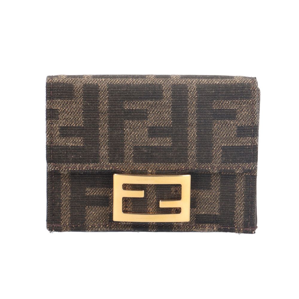 フェンディ バゲット マイクロ ズッカ 三つ折り財布 ファブリック 8M0395 レディース FENDI フェンディ