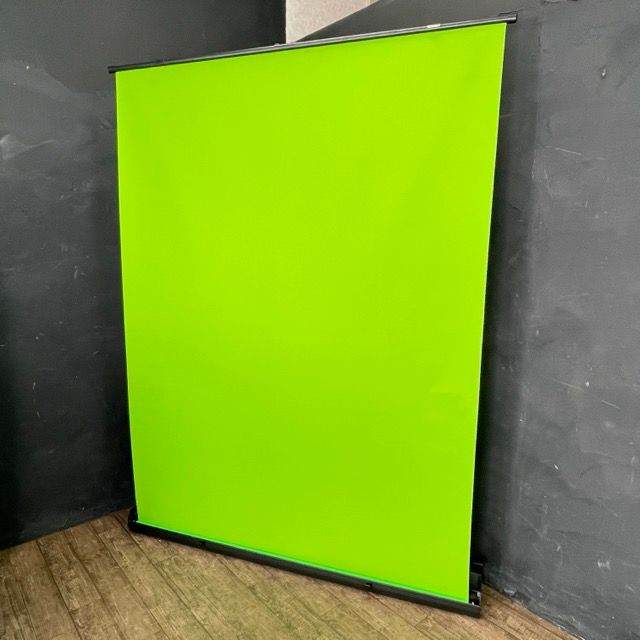 WASJOYE 自立式 ロールスクリーン 撮影用 投影面150x200cm グリーンバック |513991