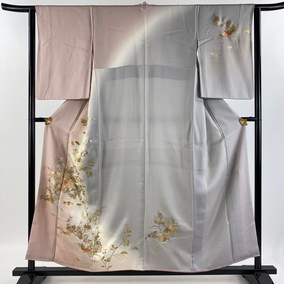 訪問着 身丈155cm 裄丈62cm S 袷 和田光正 落款 松竹梅 菊 金銀